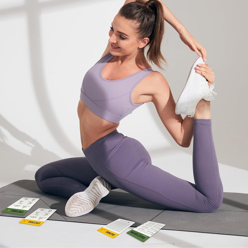 ELAORY Bodyweight & Resistance Belt Workout Cards, 100 Different Exercise Cards with Detailed Illustrations, Large Size 5" x 3.5" Fitness Cards for Women & Men - Image 5